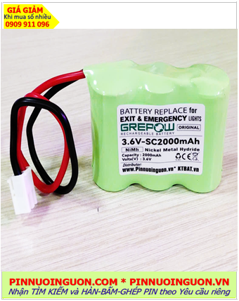 Pin sạc 3.6v-SC2000mAh, Pin sạc NiMh 3.6v-SC2000mAh, Pin GREPOW 3.6v-SC2000mAh